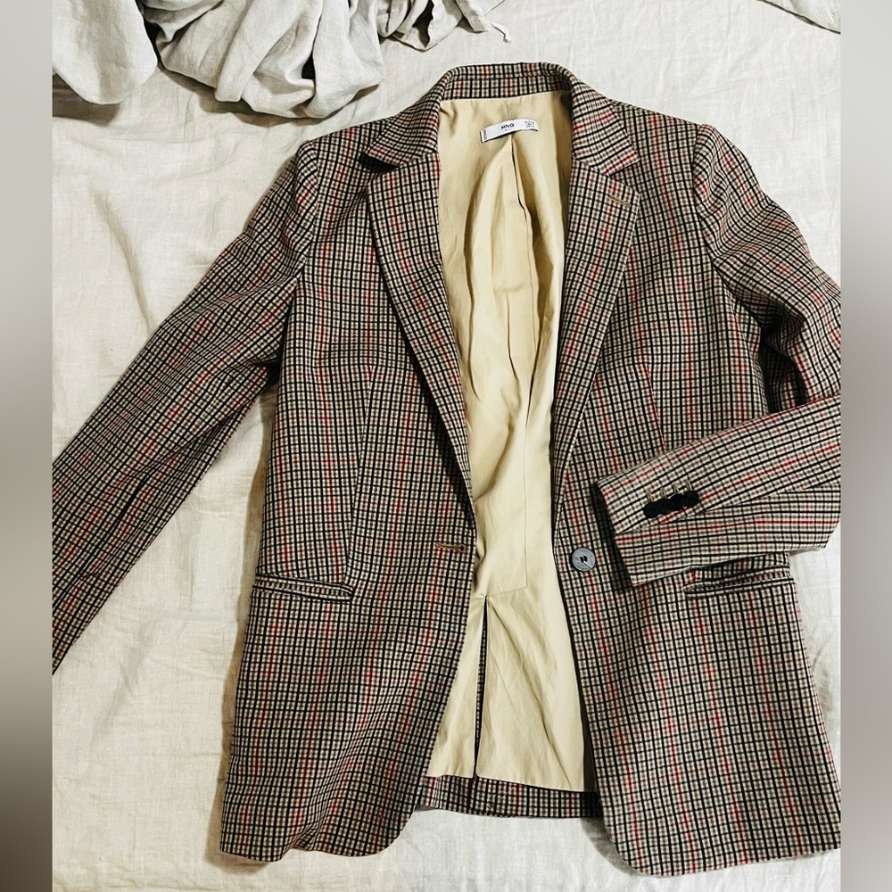 Mango Checked Blazer